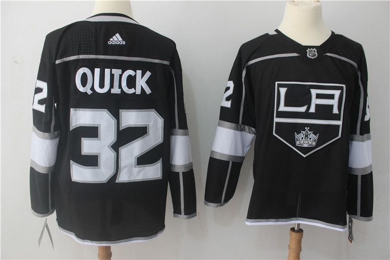 Men Los Angeles Kings 32 Jonathan Quick Black Adidas Hockey Stitched NHL Jerseys